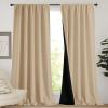 imageNICETOWN Full Shade Curtain Panels Pair of Energy Smart Rod Pocket Blackout Drapes for Guest Room Window Thermal Insulated Guest Room Lined Window DressingSilver Grey 52 x 72 inchBiscotti Beige