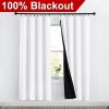 imageNICETOWN Full Shade Curtain Panels Pair of Energy Smart Rod Pocket Blackout Drapes for Guest Room Window Thermal Insulated Guest Room Lined Window DressingSilver Grey 52 x 72 inchPure White