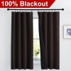 imageNICETOWN Full Shade Curtain Panels Pair of Energy Smart Rod Pocket Blackout Drapes for Guest Room Window Thermal Insulated Guest Room Lined Window DressingSilver Grey 52 x 72 inchBrown