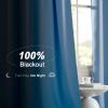 imageNICETOWN Full Shade Curtain Panels Pair of Energy Smart Rod Pocket Blackout Drapes for Guest Room Window Thermal Insulated Guest Room Lined Window DressingSilver Grey 52 x 72 inchVintage Blue