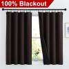 imageNICETOWN Full Shade Curtain Panels Pair of Energy Smart Rod Pocket Blackout Drapes for Guest Room Window Thermal Insulated Guest Room Lined Window DressingSilver Grey 52 x 72 inchBrown