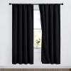 imageNICETOWN Full Shade Curtain Panels Pair of Energy Smart Rod Pocket Blackout Drapes for Guest Room Window Thermal Insulated Guest Room Lined Window DressingSilver Grey 52 x 72 inchBlack