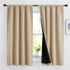 imageNICETOWN Full Shade Curtain Panels Pair of Energy Smart Rod Pocket Blackout Drapes for Guest Room Window Thermal Insulated Guest Room Lined Window DressingSilver Grey 52 x 72 inchBiscotti Beige