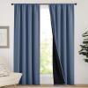imageNICETOWN Full Shade Curtain Panels Pair of Energy Smart Rod Pocket Blackout Drapes for Guest Room Window Thermal Insulated Guest Room Lined Window DressingSilver Grey 52 x 72 inchStone Blue
