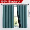 imageNICETOWN Full Shade Curtain Panels Pair of Energy Smart Rod Pocket Blackout Drapes for Guest Room Window Thermal Insulated Guest Room Lined Window DressingSilver Grey 52 x 72 inchSea Teal