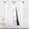 imageNICETOWN Full Shade Curtain Panels Pair of Energy Smart Rod Pocket Blackout Drapes for Guest Room Window Thermal Insulated Guest Room Lined Window DressingSilver Grey 52 x 72 inchPure White
