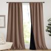 imageNICETOWN Full Shade Curtain Panels Pair of Energy Smart Rod Pocket Blackout Drapes for Guest Room Window Thermal Insulated Guest Room Lined Window DressingSilver Grey 52 x 72 inchCappuccino