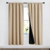 imageNICETOWN Full Shade Curtain Panels Pair of Energy Smart Rod Pocket Blackout Drapes for Guest Room Window Thermal Insulated Guest Room Lined Window DressingSilver Grey 52 x 72 inchBiscotti Beige
