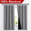 imageNICETOWN Full Shade Curtain Panels Pair of Energy Smart Rod Pocket Blackout Drapes for Guest Room Window Thermal Insulated Guest Room Lined Window DressingSilver Grey 52 x 72 inchSilver Grey