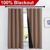 imageNICETOWN Full Shade Curtain Panels Pair of Energy Smart Rod Pocket Blackout Drapes for Guest Room Window Thermal Insulated Guest Room Lined Window DressingSilver Grey 52 x 72 inchCappuccino