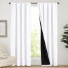 imageNICETOWN Full Shade Curtain Panels Pair of Energy Smart Rod Pocket Blackout Drapes for Guest Room Window Thermal Insulated Guest Room Lined Window DressingSilver Grey 52 x 72 inchPure White