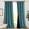 imageNICETOWN Full Shade Curtain Panels Pair of Energy Smart Rod Pocket Blackout Drapes for Guest Room Window Thermal Insulated Guest Room Lined Window DressingSilver Grey 52 x 72 inchSea Teal