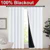 imageNICETOWN Full Shade Curtain Panels Pair of Energy Smart Rod Pocket Blackout Drapes for Guest Room Window Thermal Insulated Guest Room Lined Window DressingSilver Grey 52 x 72 inchPure White