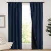 imageNICETOWN Full Shade Curtain Panels Pair of Energy Smart Rod Pocket Blackout Drapes for Guest Room Window Thermal Insulated Guest Room Lined Window DressingSilver Grey 52 x 72 inchNavy