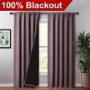 imageNICETOWN Full Shade Curtain Panels Pair of Energy Smart Rod Pocket Blackout Drapes for Guest Room Window Thermal Insulated Guest Room Lined Window DressingSilver Grey 52 x 72 inchDry Rose