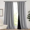 imageNICETOWN Full Shade Curtain Panels Pair of Energy Smart Rod Pocket Blackout Drapes for Guest Room Window Thermal Insulated Guest Room Lined Window DressingSilver Grey 52 x 72 inchSilver Grey