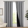 imageNICETOWN Full Shade Curtain Panels Pair of Energy Smart Rod Pocket Blackout Drapes for Guest Room Window Thermal Insulated Guest Room Lined Window DressingSilver Grey 52 x 72 inchSilver Grey