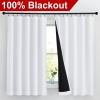 imageNICETOWN Full Shade Curtain Panels Pair of Energy Smart Rod Pocket Blackout Drapes for Guest Room Window Thermal Insulated Guest Room Lined Window DressingSilver Grey 52 x 72 inchPure White