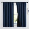 imageNICETOWN Full Shade Curtain Panels Pair of Energy Smart Rod Pocket Blackout Drapes for Guest Room Window Thermal Insulated Guest Room Lined Window DressingSilver Grey 52 x 72 inchNavy