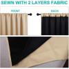 imageNICETOWN Full Shade Curtain Panels Pair of Energy Smart Rod Pocket Blackout Drapes for Guest Room Window Thermal Insulated Guest Room Lined Window DressingSilver Grey 52 x 72 inchBiscotti Beige