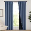 imageNICETOWN Full Shade Curtain Panels Pair of Energy Smart Rod Pocket Blackout Drapes for Guest Room Window Thermal Insulated Guest Room Lined Window DressingSilver Grey 52 x 72 inchStone Blue