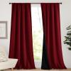 imageNICETOWN Full Shade Curtain Panels Pair of Energy Smart Rod Pocket Blackout Drapes for Guest Room Window Thermal Insulated Guest Room Lined Window DressingSilver Grey 52 x 72 inchBurgundy Red