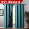 imageNICETOWN Full Shade Curtain Panels Pair of Energy Smart Rod Pocket Blackout Drapes for Guest Room Window Thermal Insulated Guest Room Lined Window DressingSilver Grey 52 x 72 inchPeacock Teal