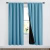imageNICETOWN Full Shade Curtain Panels Pair of Energy Smart Rod Pocket Blackout Drapes for Guest Room Window Thermal Insulated Guest Room Lined Window DressingSilver Grey 52 x 72 inchTeal Blue