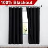 imageNICETOWN Full Shade Curtain Panels Pair of Energy Smart Rod Pocket Blackout Drapes for Guest Room Window Thermal Insulated Guest Room Lined Window DressingSilver Grey 52 x 72 inchBlack