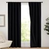 imageNICETOWN Full Shade Curtain Panels Pair of Energy Smart Rod Pocket Blackout Drapes for Guest Room Window Thermal Insulated Guest Room Lined Window DressingSilver Grey 52 x 72 inchBlack
