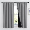 imageNICETOWN Full Shade Curtain Panels Pair of Energy Smart Rod Pocket Blackout Drapes for Guest Room Window Thermal Insulated Guest Room Lined Window DressingSilver Grey 52 x 72 inchSilver Grey