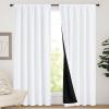 imageNICETOWN Full Shade Curtain Panels Pair of Energy Smart Rod Pocket Blackout Drapes for Guest Room Window Thermal Insulated Guest Room Lined Window DressingSilver Grey 52 x 72 inchPure White