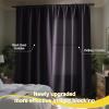 imageNICETOWN Full Shade Curtain Panels Pair of Energy Smart Rod Pocket Blackout Drapes for Guest Room Window Thermal Insulated Guest Room Lined Window DressingSilver Grey 52 x 72 inchPurple Brown