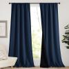 imageNICETOWN Full Shade Curtain Panels Pair of Energy Smart Rod Pocket Blackout Drapes for Guest Room Window Thermal Insulated Guest Room Lined Window DressingSilver Grey 52 x 72 inchNavy