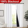 imageNICETOWN Full Shade Curtain Panels Pair of Energy Smart Rod Pocket Blackout Drapes for Guest Room Window Thermal Insulated Guest Room Lined Window DressingSilver Grey 52 x 72 inchPure White