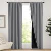 imageNICETOWN Full Shade Curtain Panels Pair of Energy Smart Rod Pocket Blackout Drapes for Guest Room Window Thermal Insulated Guest Room Lined Window DressingSilver Grey 52 x 72 inchSilver Grey