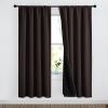 imageNICETOWN Full Shade Curtain Panels Pair of Energy Smart Rod Pocket Blackout Drapes for Guest Room Window Thermal Insulated Guest Room Lined Window DressingSilver Grey 52 x 72 inchBrown