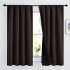 imageNICETOWN Full Shade Curtain Panels Pair of Energy Smart Rod Pocket Blackout Drapes for Guest Room Window Thermal Insulated Guest Room Lined Window DressingSilver Grey 52 x 72 inchBrown