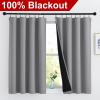 imageNICETOWN Full Shade Curtain Panels Pair of Energy Smart Rod Pocket Blackout Drapes for Guest Room Window Thermal Insulated Guest Room Lined Window DressingSilver Grey 52 x 72 inchSilver Grey