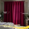imageNICETOWN Full Shade Curtain Panels Pair of Energy Smart Rod Pocket Blackout Drapes for Guest Room Window Thermal Insulated Guest Room Lined Window DressingSilver Grey 52 x 72 inchWine Red