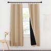 imageNICETOWN Full Shade Curtain Panels Pair of Energy Smart Rod Pocket Blackout Drapes for Guest Room Window Thermal Insulated Guest Room Lined Window DressingSilver Grey 52 x 72 inchBiscotti Beige