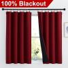 imageNICETOWN Full Shade Curtain Panels Pair of Energy Smart Rod Pocket Blackout Drapes for Guest Room Window Thermal Insulated Guest Room Lined Window DressingSilver Grey 52 x 72 inchBurgundy Red