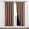 imageNICETOWN Full Shade Curtain Panels Pair of Energy Smart Rod Pocket Blackout Drapes for Guest Room Window Thermal Insulated Guest Room Lined Window DressingSilver Grey 52 x 72 inchCappuccino