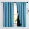 imageNICETOWN Full Shade Curtain Panels Pair of Energy Smart Rod Pocket Blackout Drapes for Guest Room Window Thermal Insulated Guest Room Lined Window DressingSilver Grey 52 x 72 inchTeal Blue
