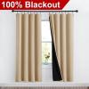 imageNICETOWN Full Shade Curtain Panels Pair of Energy Smart Rod Pocket Blackout Drapes for Guest Room Window Thermal Insulated Guest Room Lined Window DressingSilver Grey 52 x 72 inchBiscotti Beige