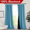 imageNICETOWN Full Shade Curtain Panels Pair of Energy Smart Rod Pocket Blackout Drapes for Guest Room Window Thermal Insulated Guest Room Lined Window DressingSilver Grey 52 x 72 inchTeal Blue