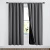 imageNICETOWN Full Shade Curtain Panels Pair of Energy Smart Rod Pocket Blackout Drapes for Guest Room Window Thermal Insulated Guest Room Lined Window DressingSilver Grey 52 x 72 inchGrey