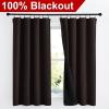 imageNICETOWN Full Shade Curtain Panels Pair of Energy Smart Rod Pocket Blackout Drapes for Guest Room Window Thermal Insulated Guest Room Lined Window DressingSilver Grey 52 x 72 inchBrown