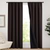 imageNICETOWN Full Shade Curtain Panels Pair of Energy Smart Rod Pocket Blackout Drapes for Guest Room Window Thermal Insulated Guest Room Lined Window DressingSilver Grey 52 x 72 inchBrown