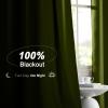 imageNICETOWN Full Shade Curtain Panels Pair of Energy Smart Rod Pocket Blackout Drapes for Guest Room Window Thermal Insulated Guest Room Lined Window DressingSilver Grey 52 x 72 inchOlive Green